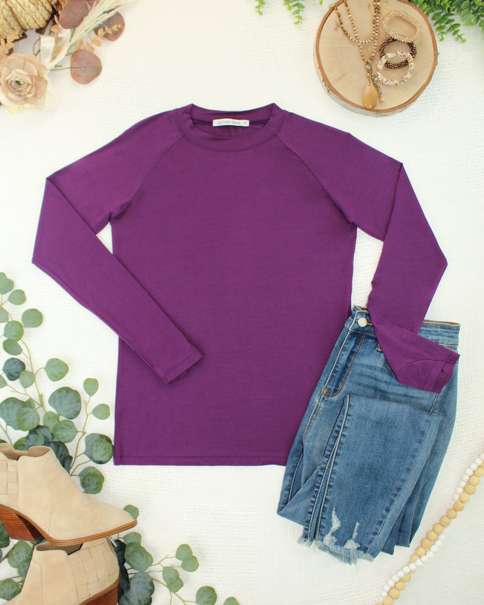 Blair Long Sleeve Top - Purple by Michelle Mae