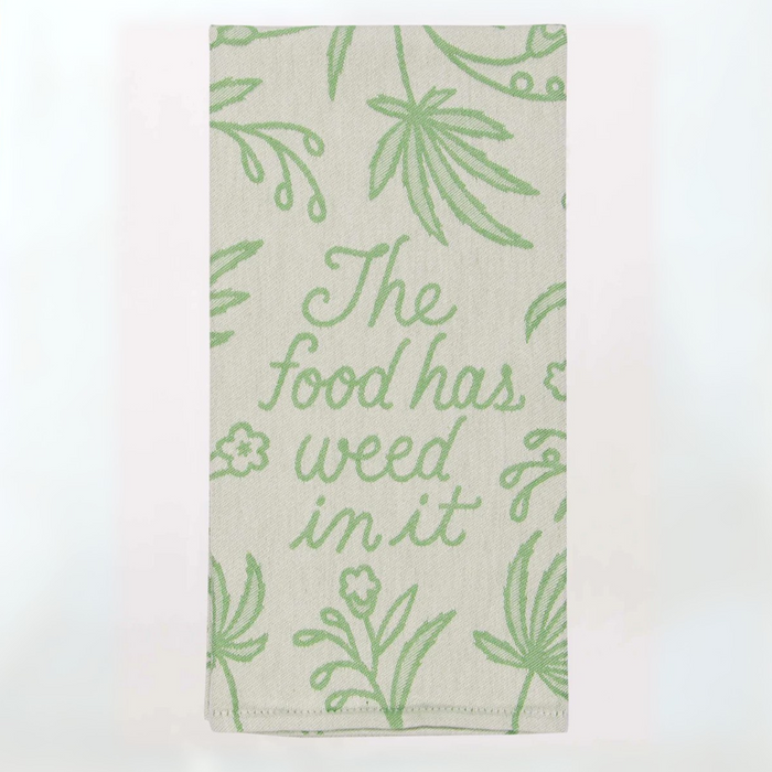 Blue Q Dish Towel 'The Food Has Weed In It'