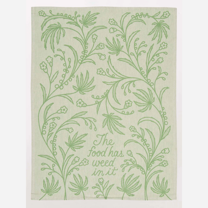 Blue Q Dish Towel 'The Food Has Weed In It'