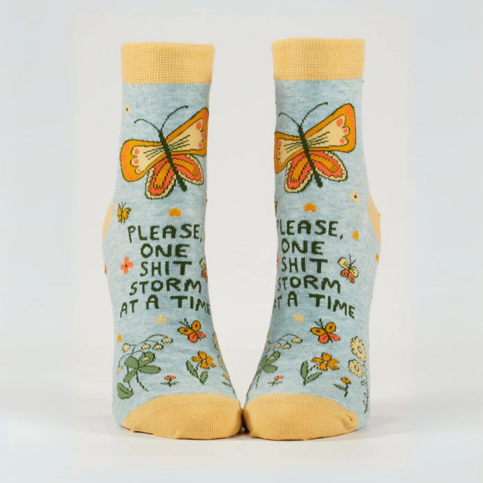 Blue Q Women's Ankle Socks 'Please One Shitstorm At A Time'
