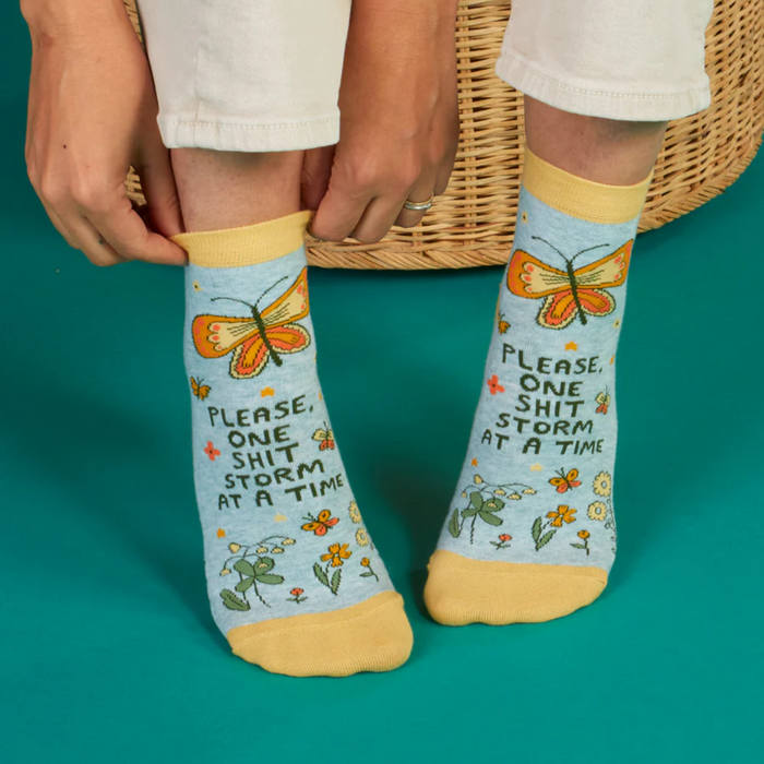 Blue Q Women's Ankle Socks 'Please One Shitstorm At A Time'