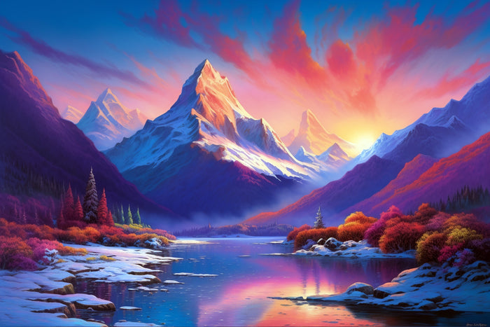 Blue Snow Warm Sunrise