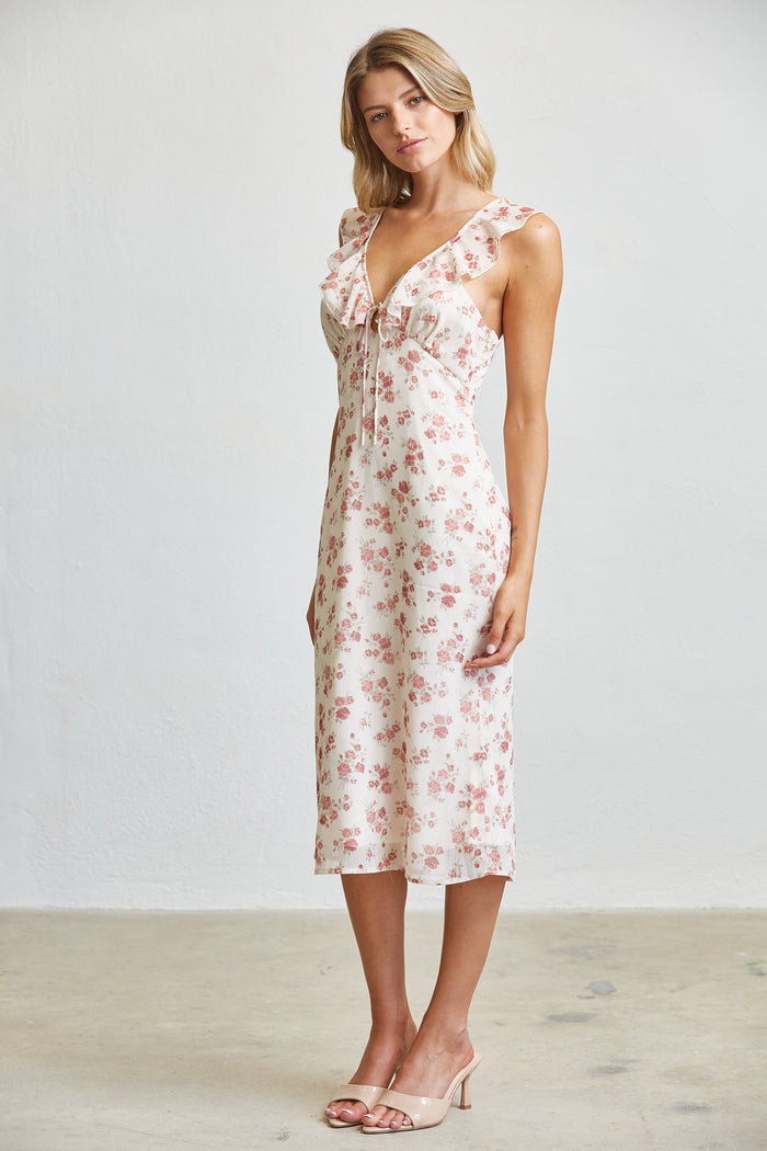 Blush Garden Floral Midi Dress - SALE