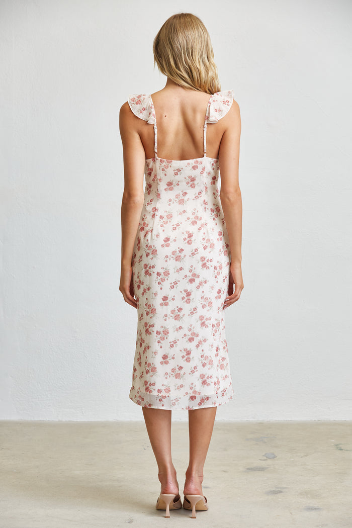 Blush Garden Floral Midi Dress - SALE