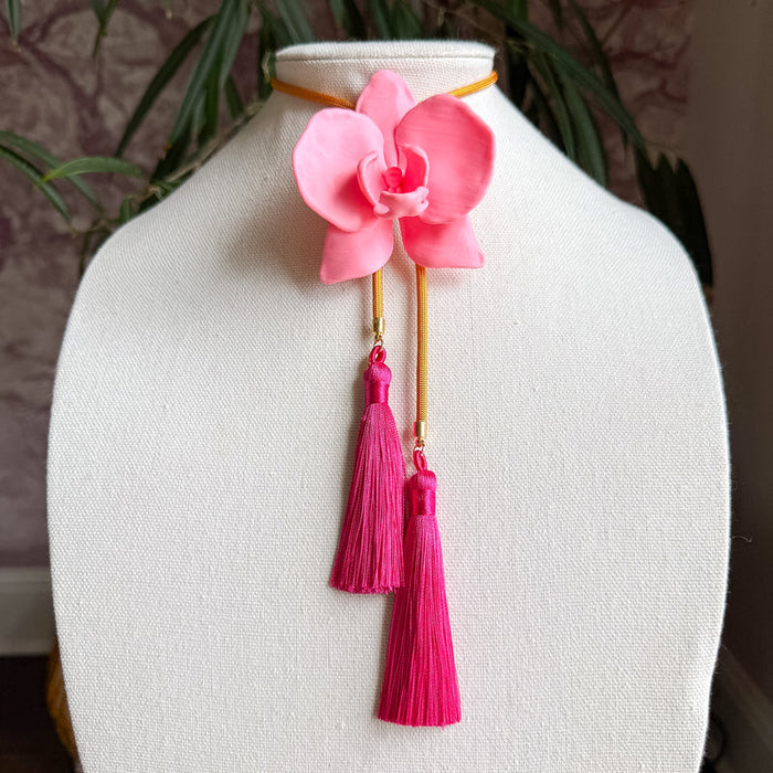 Bolo Orchid Bubblegum Pink with Golden Yellow & Fuchsia