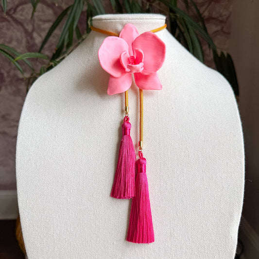 Bolo Orchid Bubblegum Pink with Golden Yellow & Fuchsia