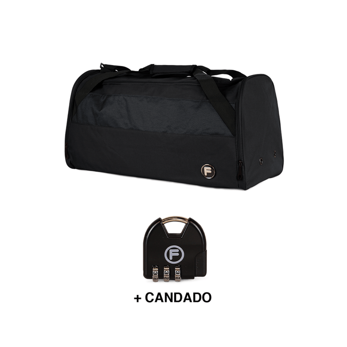 Bolso Eder M 75 lts + Candado F negro
