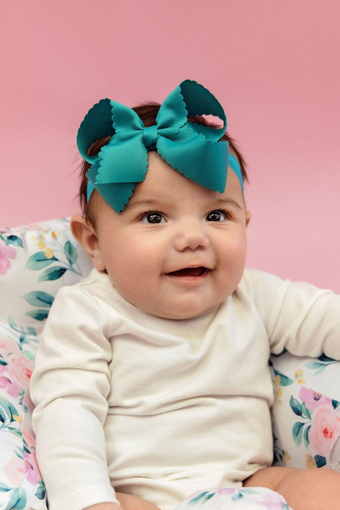 Bow Headband 4.5" Scalloped Classic