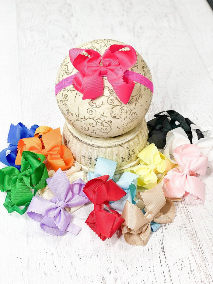 Bow Headband 4.5" Scalloped Classic