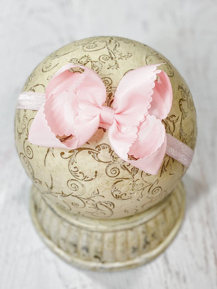 Bow Headband 4.5" Scalloped Classic