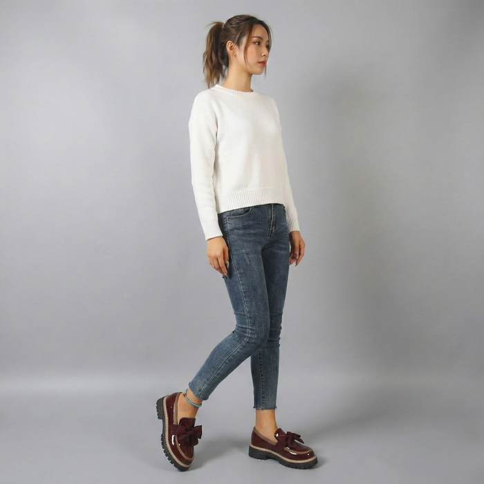 Bowknot Retro Thick-Soled Shoes