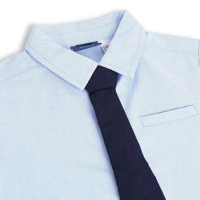 Boys Blue Solid Casual Shirt