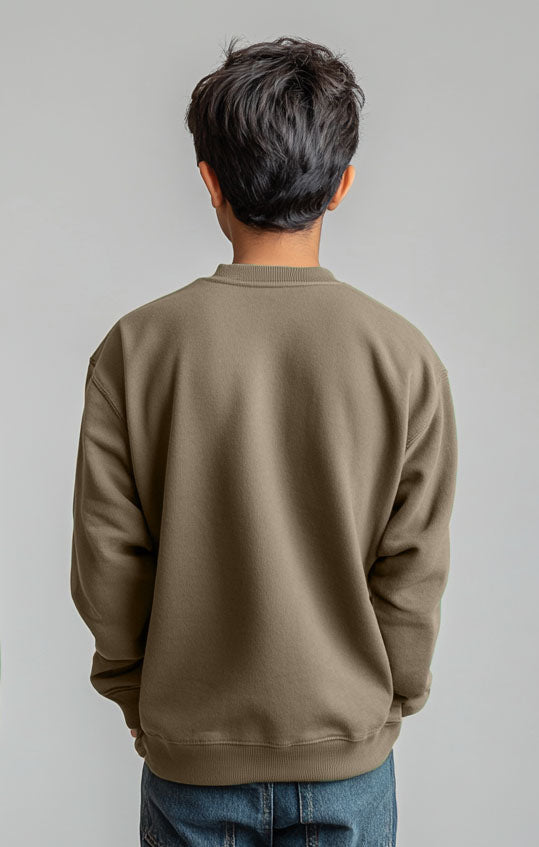 Boys Brown Crewneck Sweatshirt – Soft & Cozy - Hinz Clothing