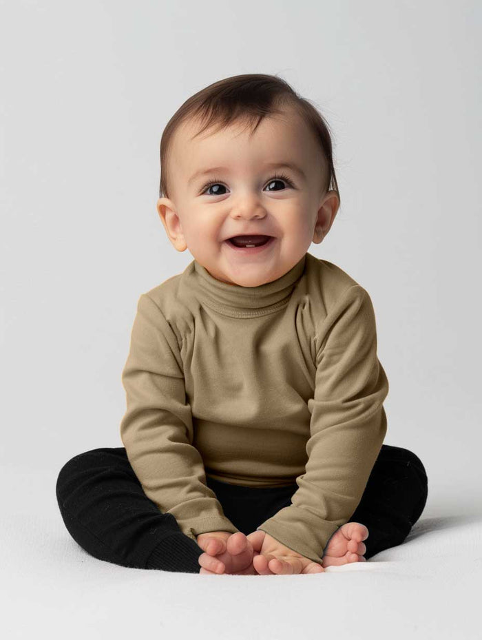 Boys’ Classic Beige High Neck Top - Hinz Clothing