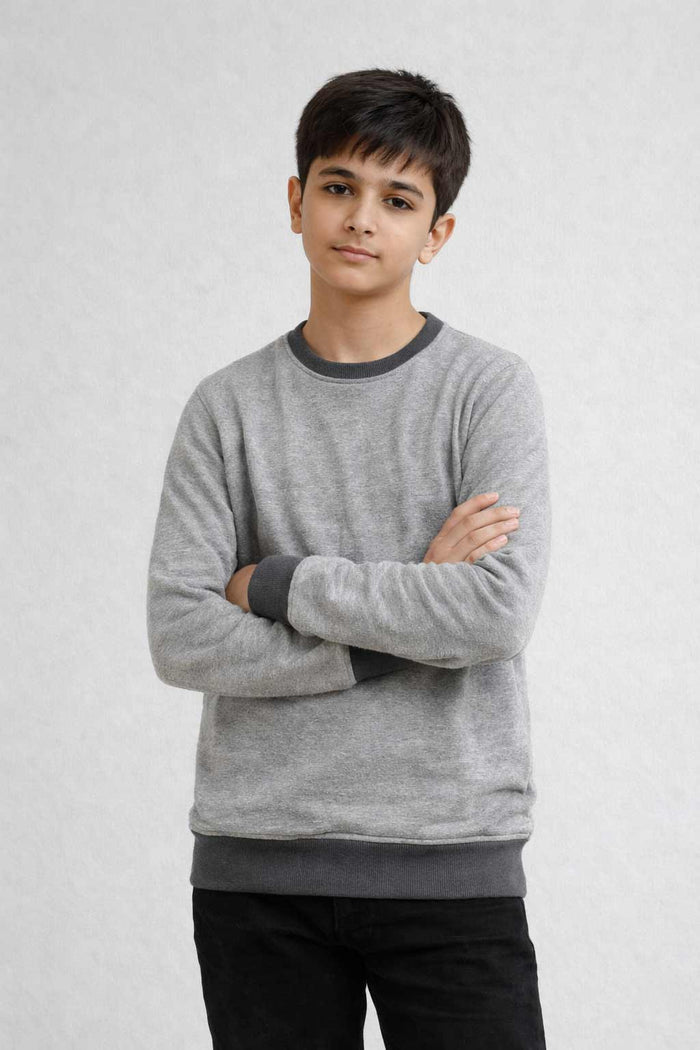 Boys Classic Grey Fleece Sweatshirt - Hinz Clothing