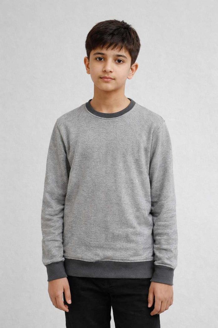 Boys Classic Grey Fleece Sweatshirt - Hinz Clothing