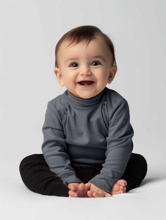 Soft Cotton Winter High Neck – Girls Grey - Hinz Clothing