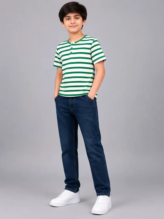 Boys Striped Henley T-Shirt Pack of 2 - Hinz Clothing