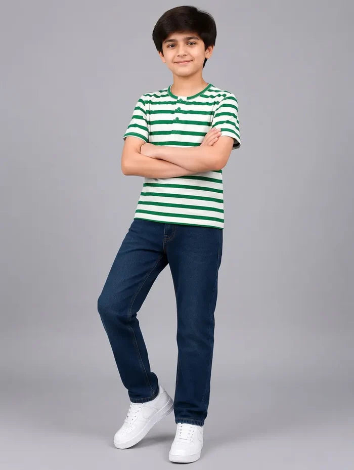 Boys Striped Henley T-Shirt Pack of 2 - Hinz Clothing