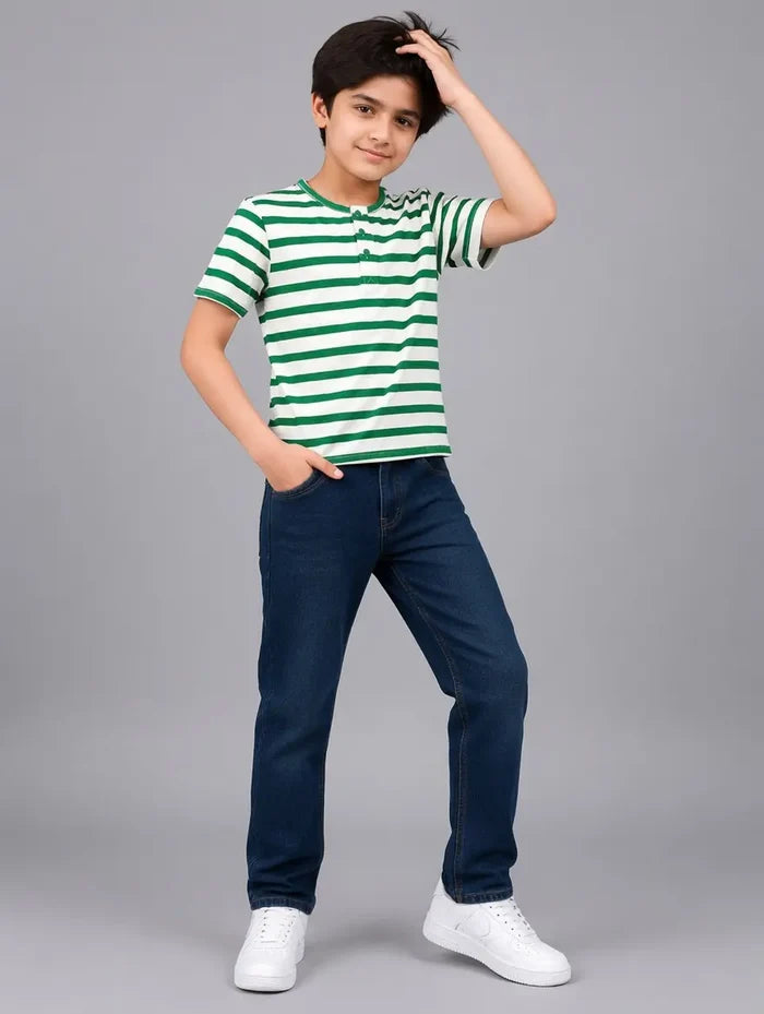 Boys Striped Henley T-Shirt Pack of 2 - Hinz Clothing