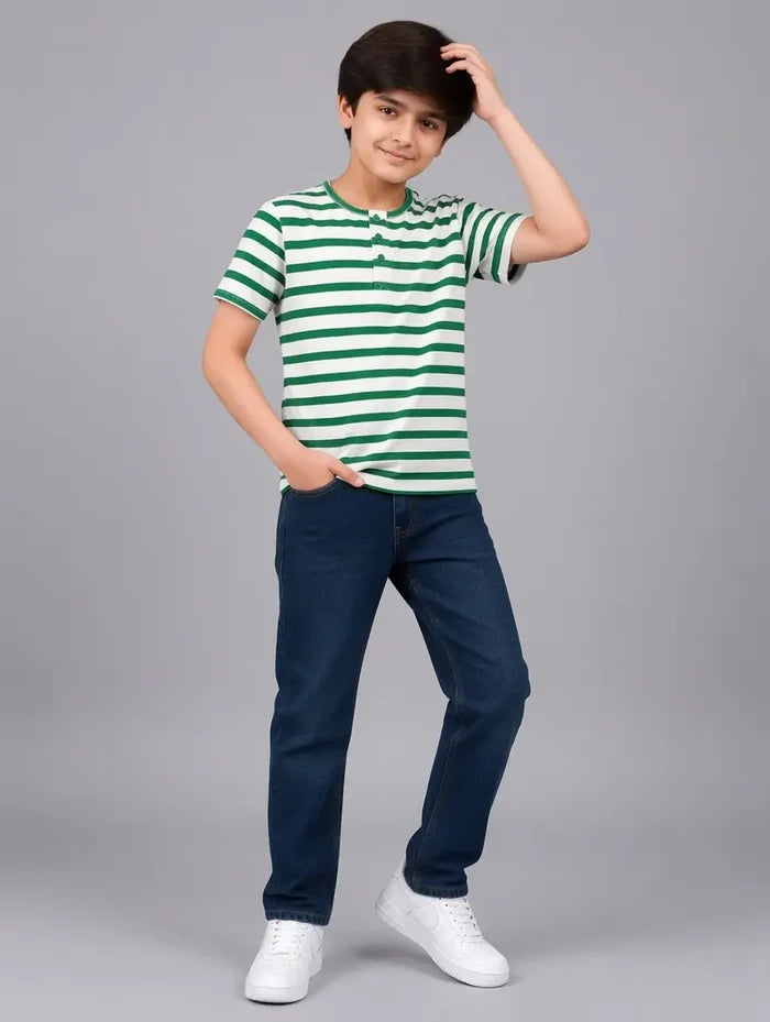 Boys Striped Henley T-Shirt Pack of 2 - Hinz Clothing
