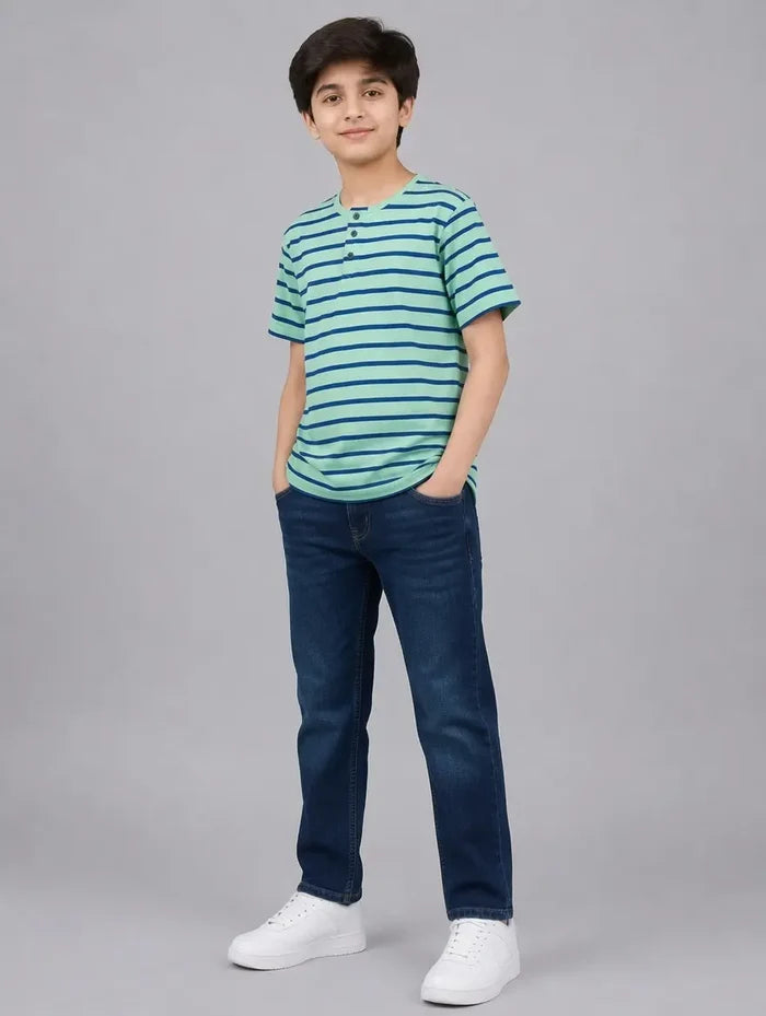 Boys Striped Henley T-Shirt Pack of 2 - Hinz Clothing