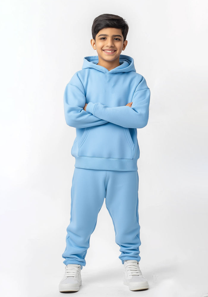 Boys Sweat Pant & Hoodie Set (Fleece) Sky blue - Hinz Clothing