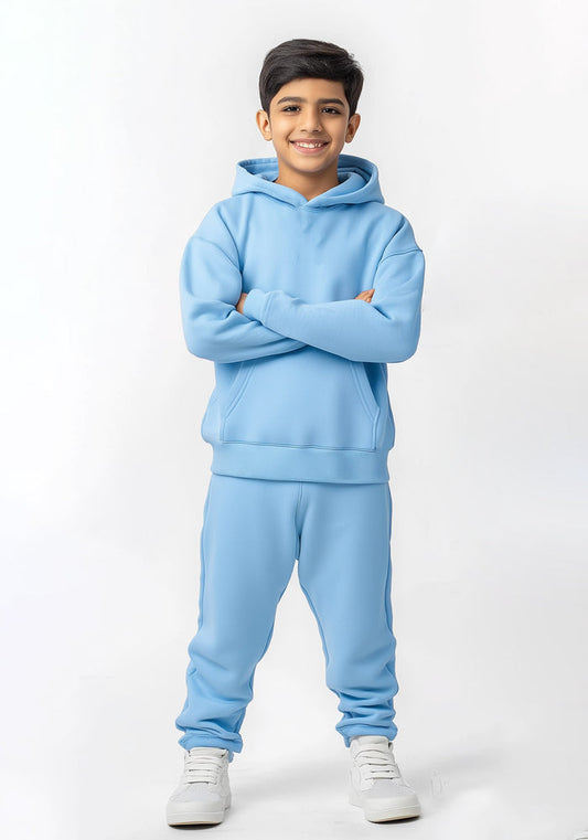 Boys Sweat Pant & Hoodie Set (Fleece) Sky blue - Hinz Clothing