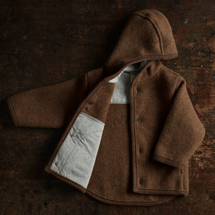 Bramble Baby & Kids Jacket - Boiled Merino Wool - Hazelnut
