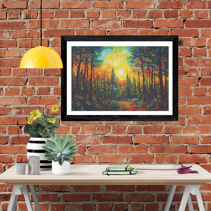 Breathtaking Forest Landscape Northern Lights
