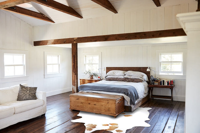 Brown and White Regular Cowhide Rug #B3081
