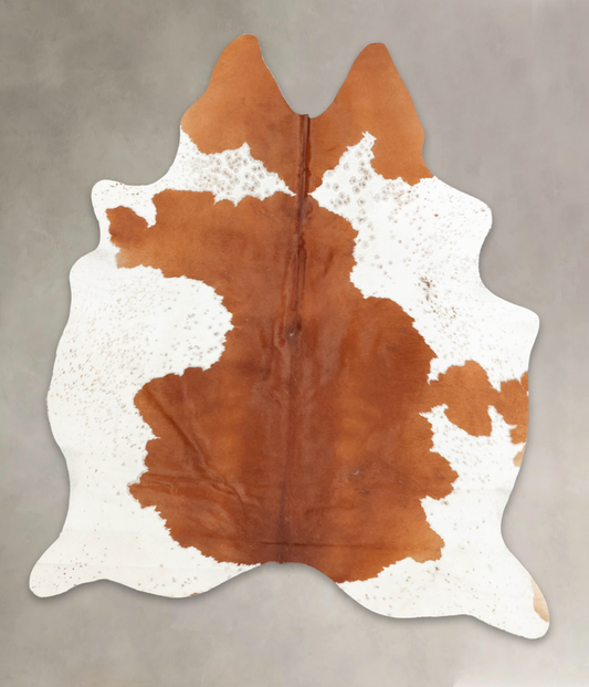 Brown and White Cowhide Rug #B2427