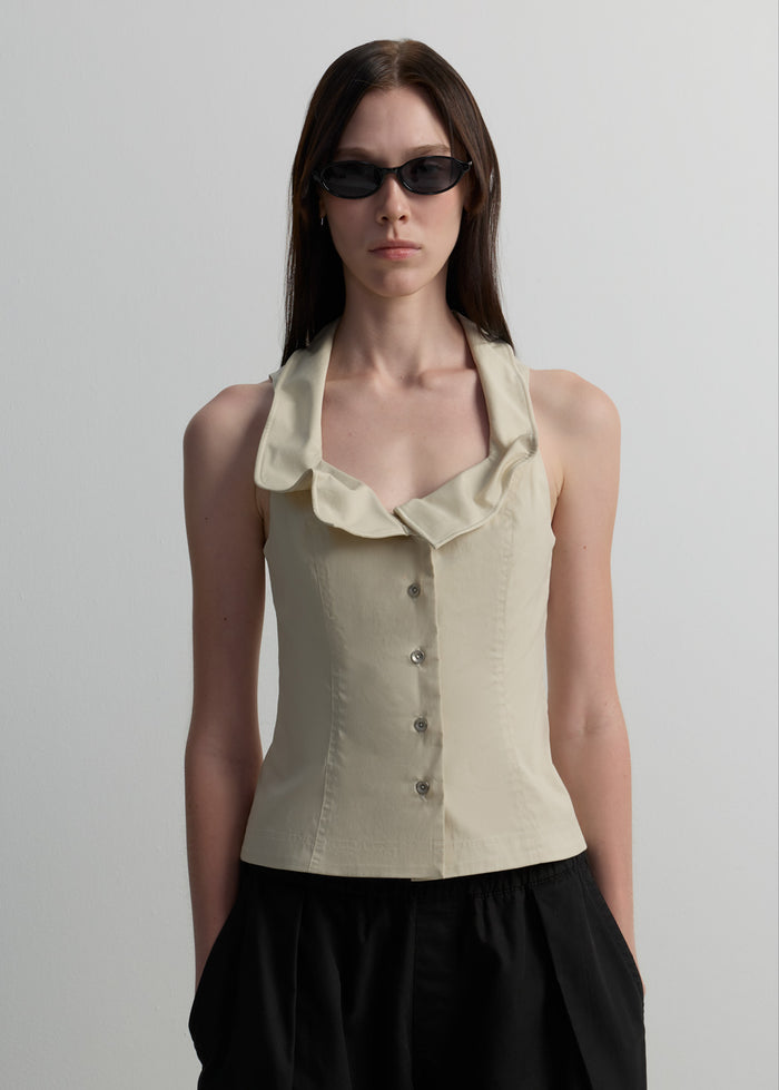 BUTTONED HALTER TOP