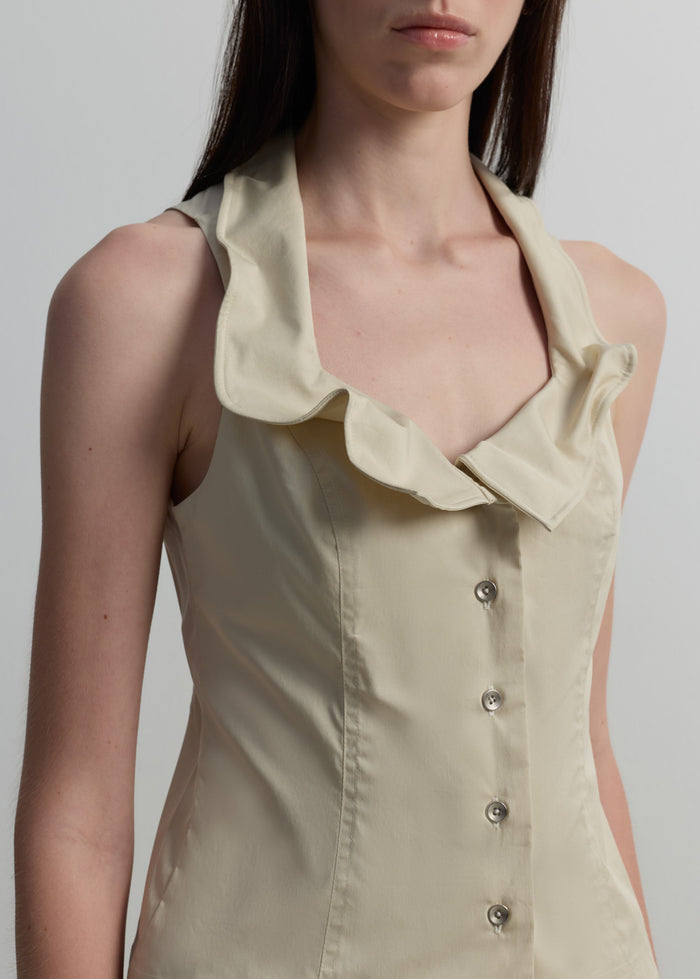 BUTTONED HALTER TOP