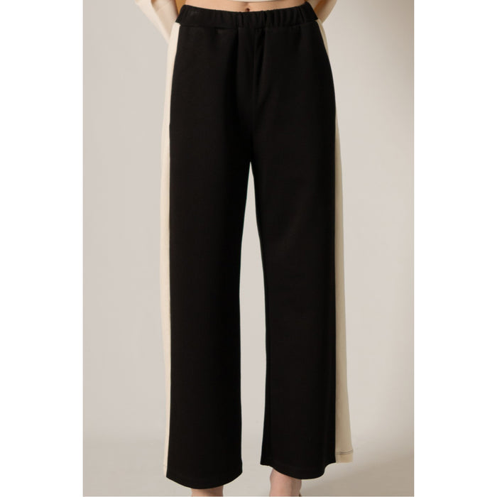BYC - P. CILL Butter Modal, Side Stripe, Wide Leg Pants 0028 - Black