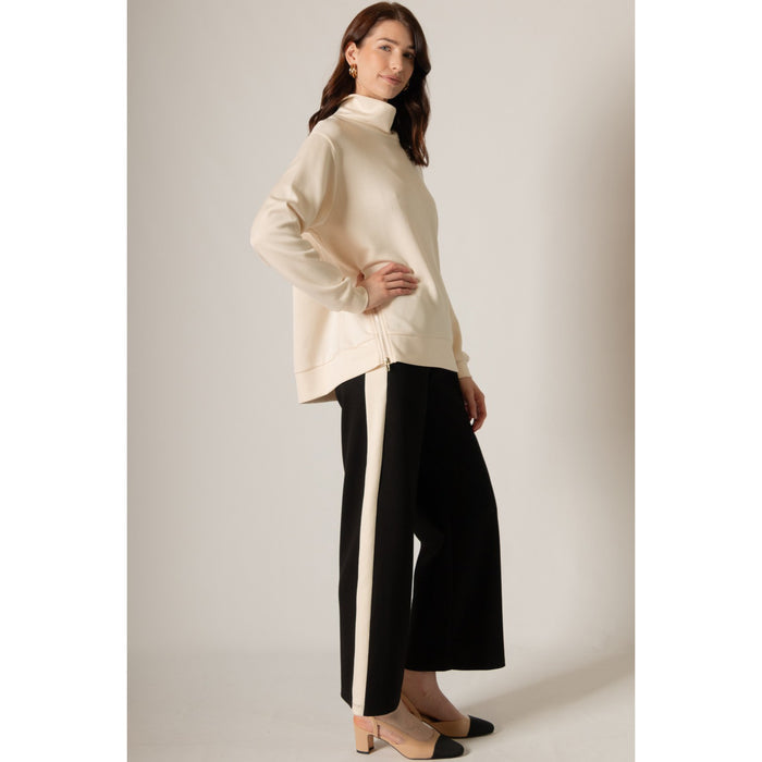 BYC - P. CILL Butter Modal, Side Stripe, Wide Leg Pants 0028 - Black