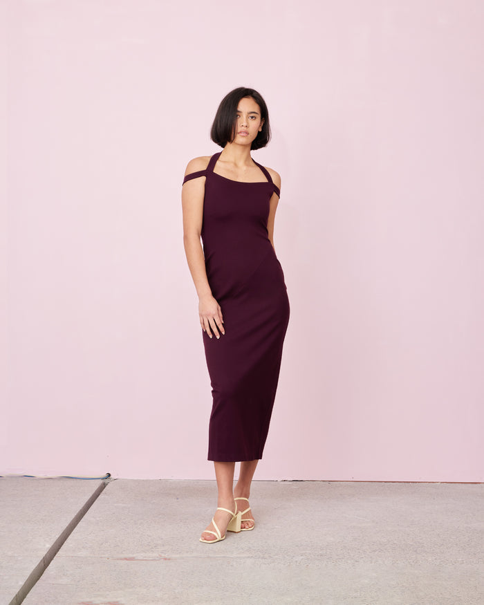 CALVIN DRESS PLUM