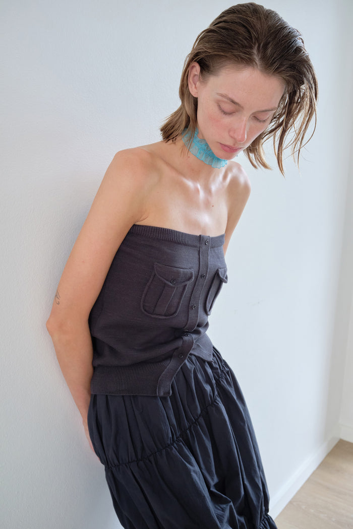Cargo Pocket Knit Tube Top