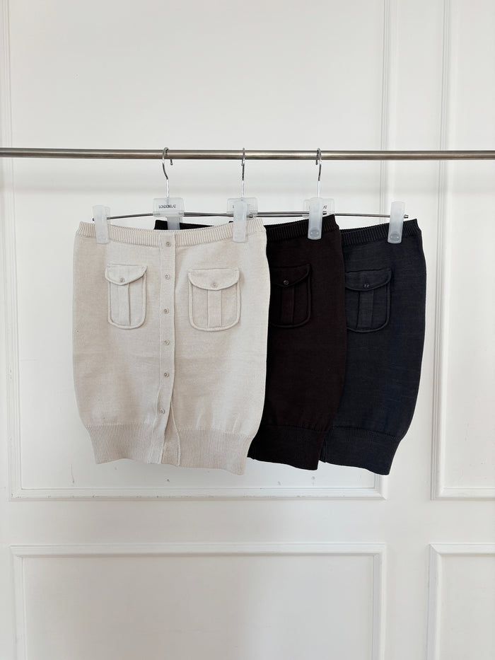 Cargo Pocket Knit Tube Top