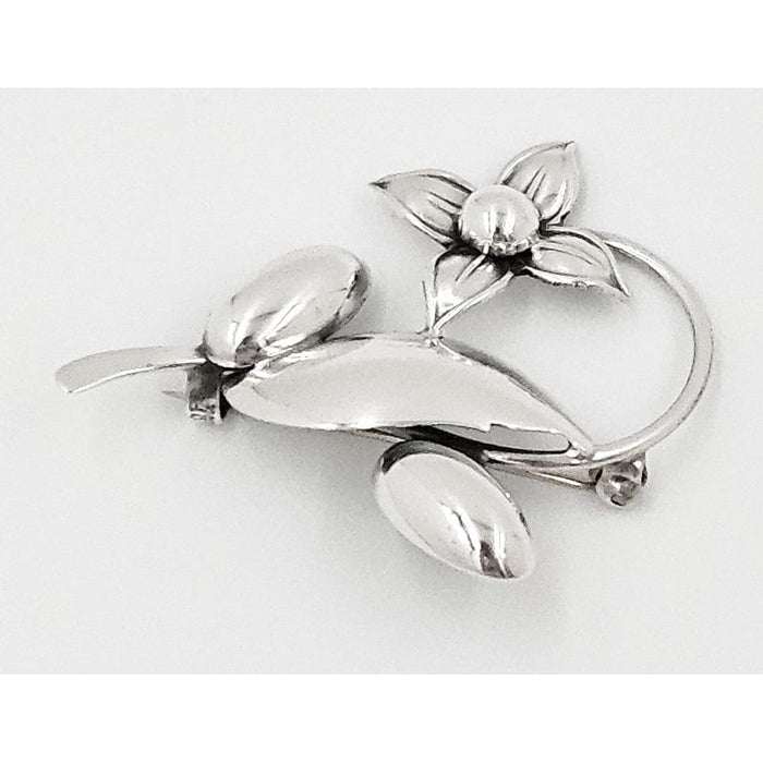 Carl Ove Frydensberg Jewelry Danish Designer COF Frydensberg Sterling 3D Flower Brooch Circa 1950s