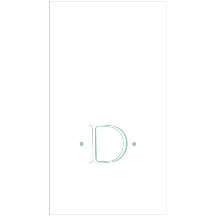 Caspari - Guest Towel Napkins - Single Initial - Antique Robin's Egg - Findlay Rowe Designs
