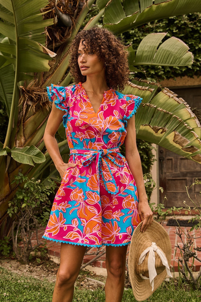 Cerina Ruffle Shift Mini Dress Dalsia Floral