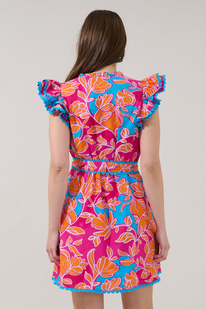 Cerina Ruffle Shift Mini Dress Dalsia Floral