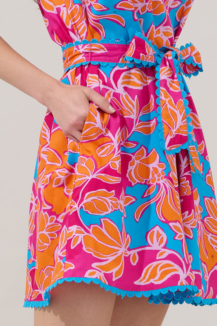 Cerina Ruffle Shift Mini Dress Dalsia Floral