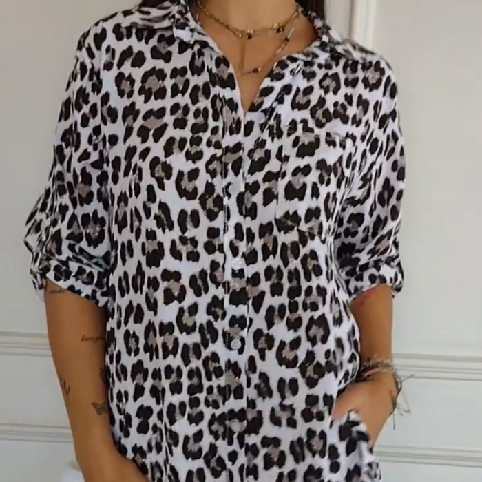 Charlene™ | Stylish Leopard Print Blouse