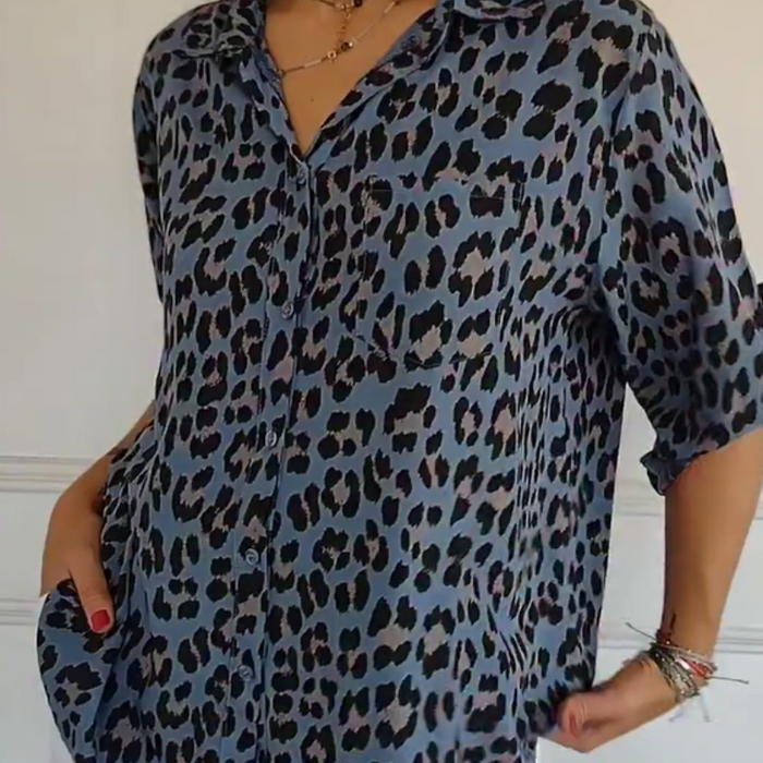 Charlene™ | Stylish Leopard Print Blouse