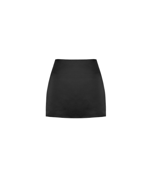 CHER SATIN MINI SKIRT BLACK