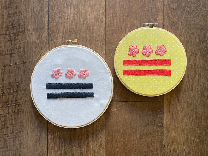 Cherry Blossom DC Flag Embroidery Pattern -- Digital Download  --- Three Little Birds Sewing Co.