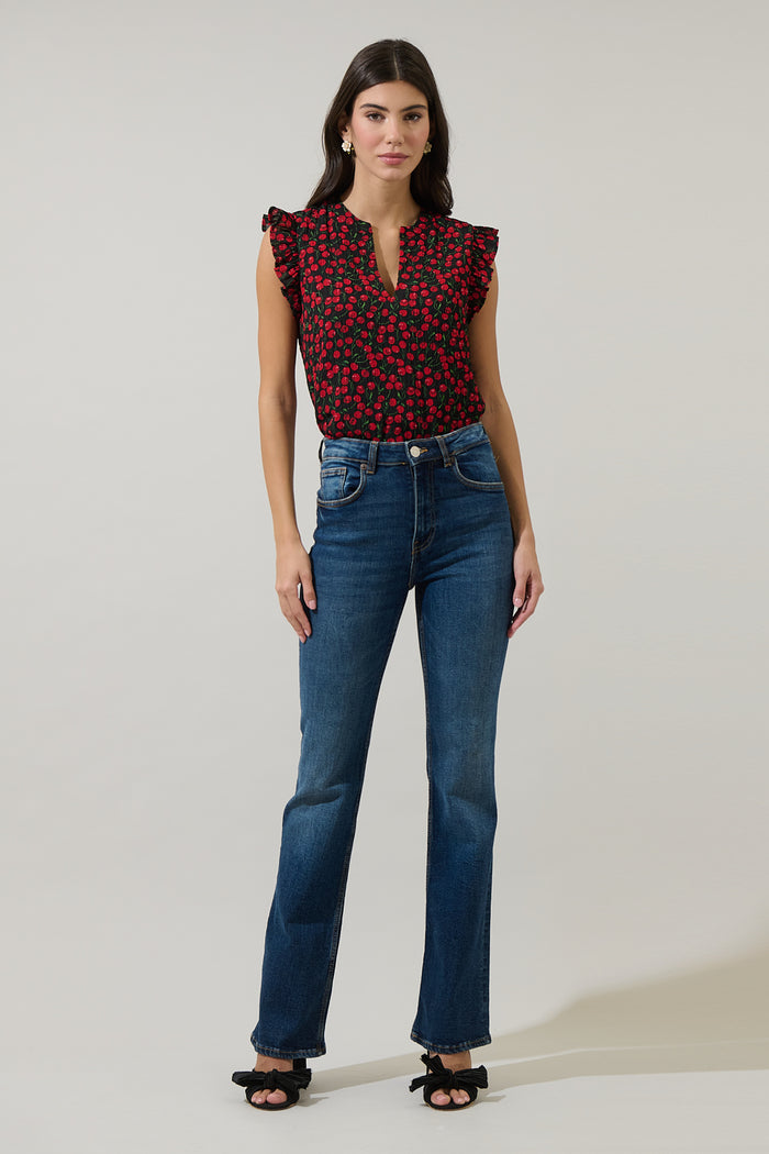 Cherry Crush Ruffle Blouse