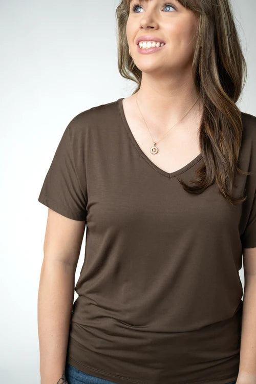 Chloe Cozy Top - Brown by Michelle Mae